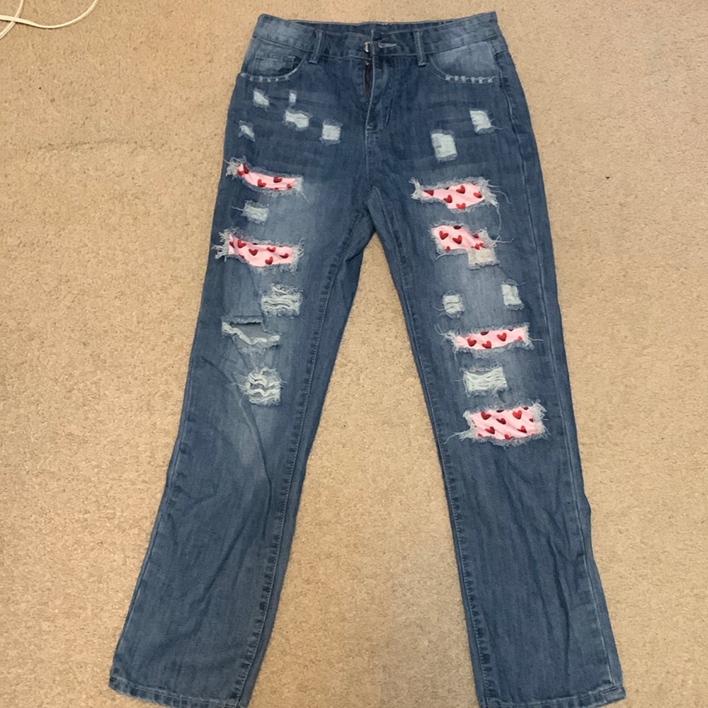 Ripped Heart Jeans